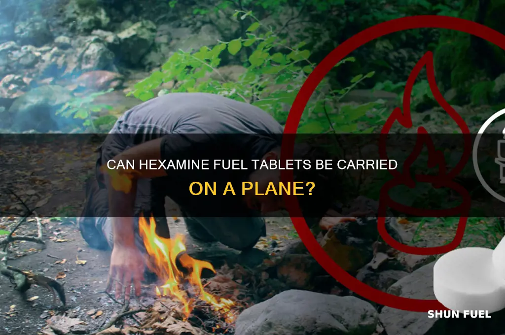 can hexamine fuel tablets be carried on a plane
