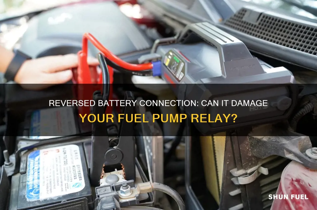 can hooking a battery up backwards break fuel pump relay