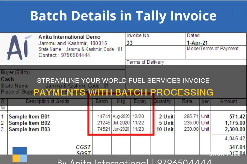 can i batch my invoice payments for world fuel services