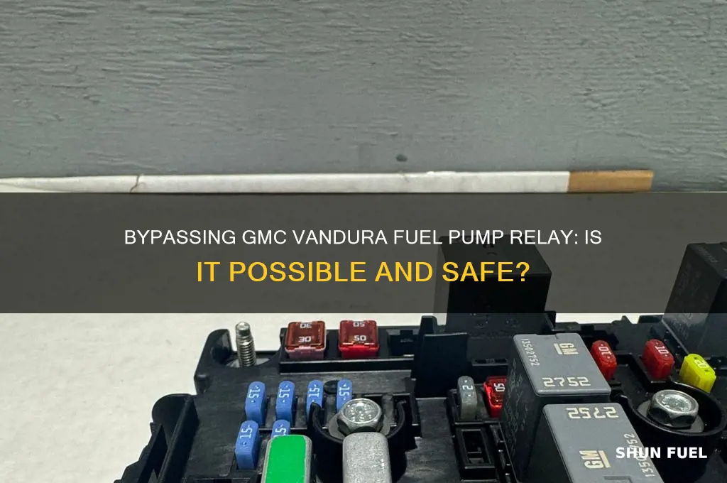 can i bypass gmc vandura fuel pump relay