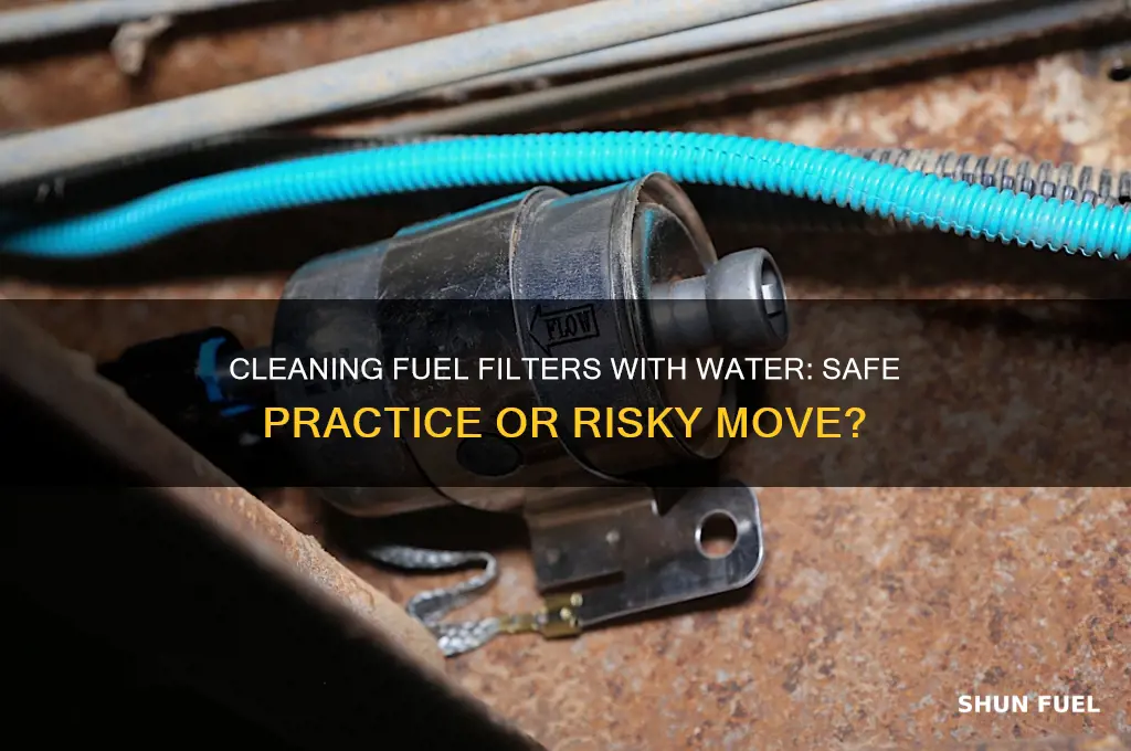 can i clean fuel filter with water