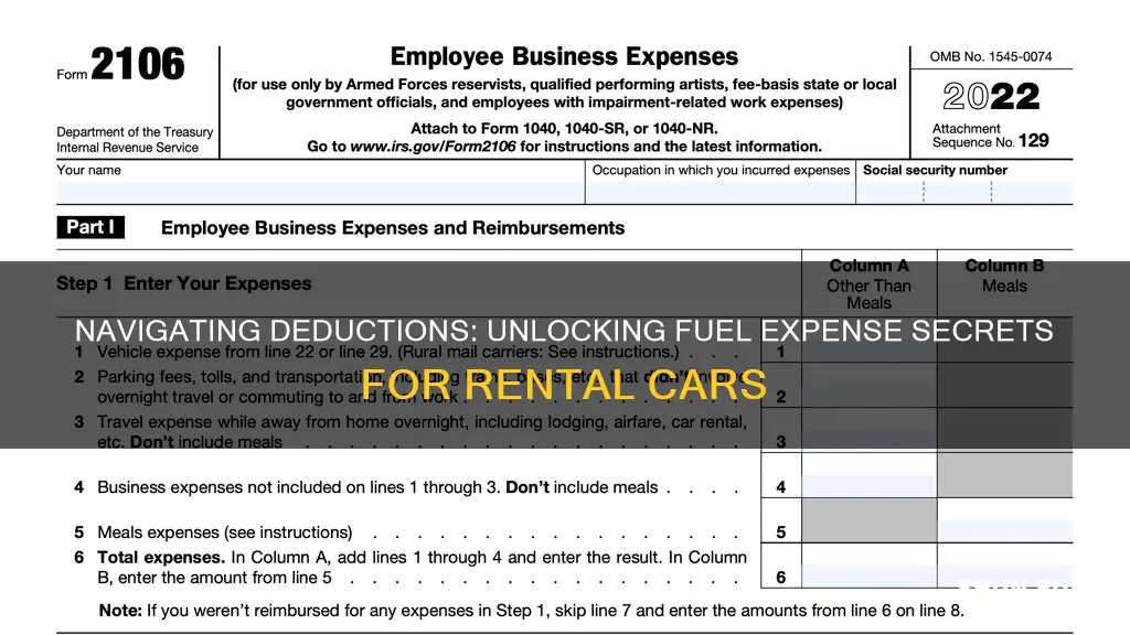 can i deduct fuel expenses on a rental car