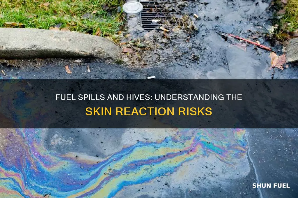 can i get hives from a fuel spill