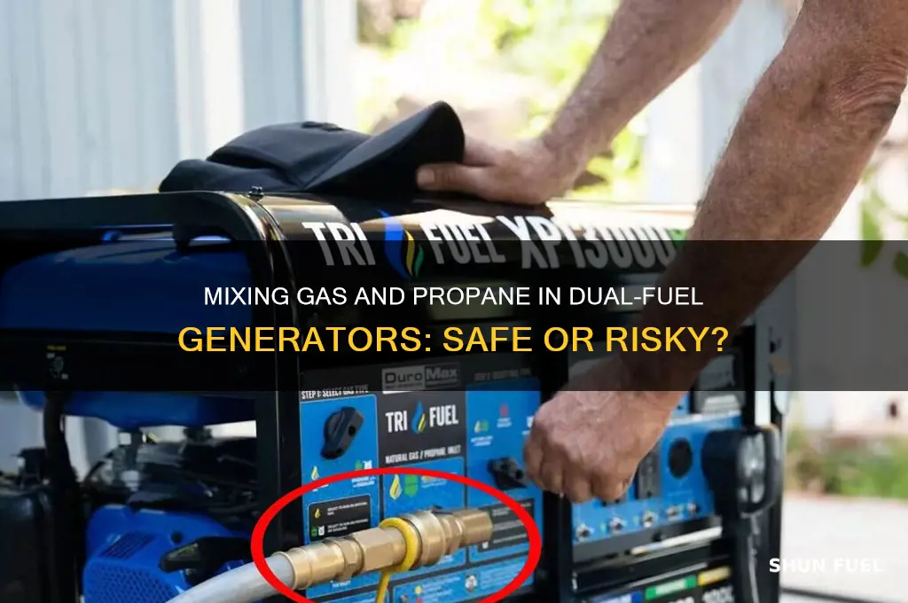 can i mix gas and propane in a dual-fuel generator