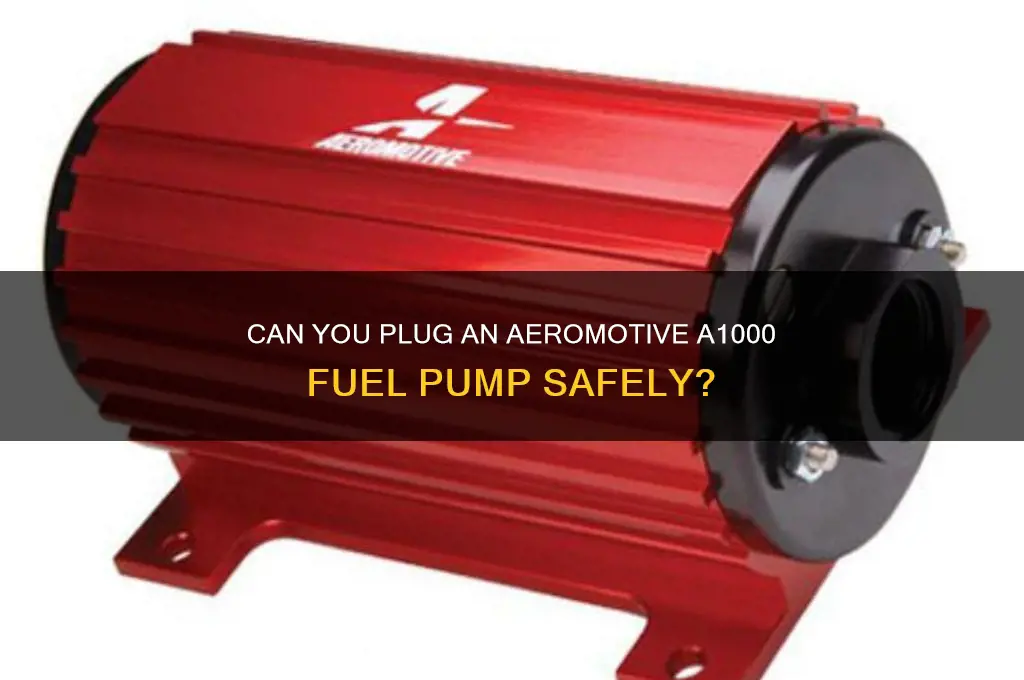 can i plug aeromotive a1000 fuel pump
