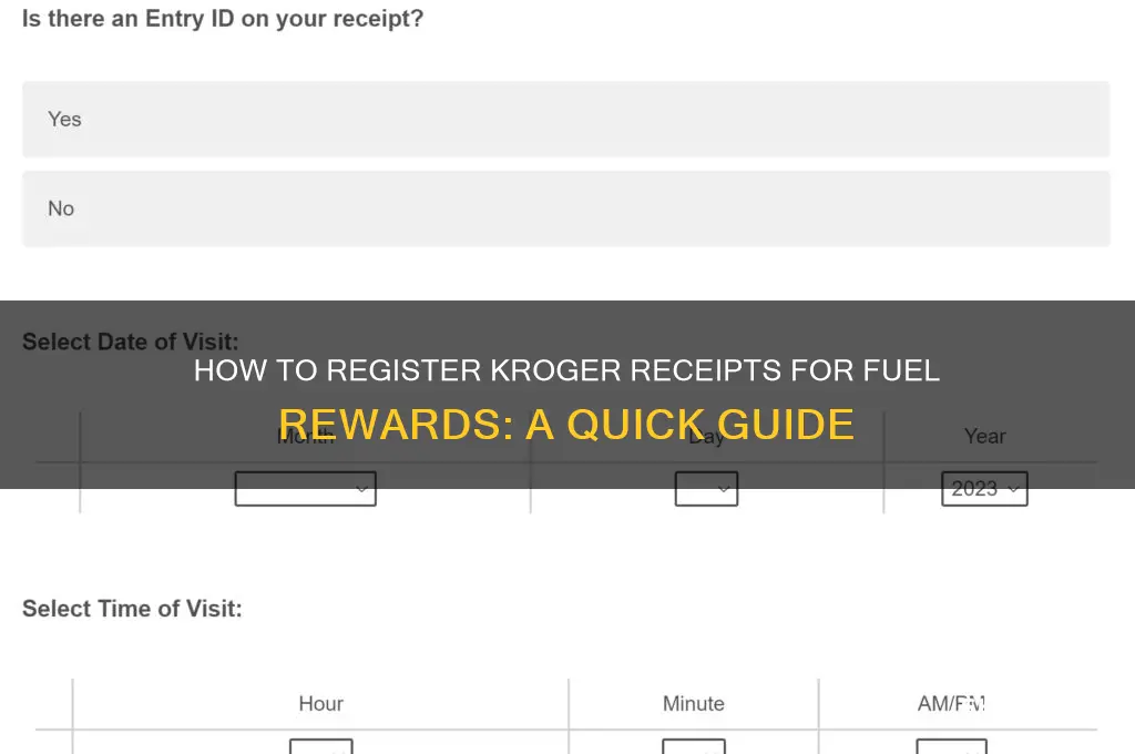can i register my receipts with kroger for fuel rewards