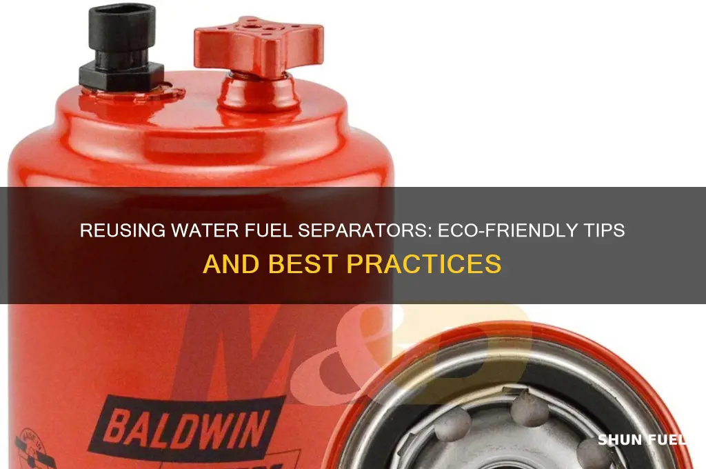 can i reuse water fuel separator