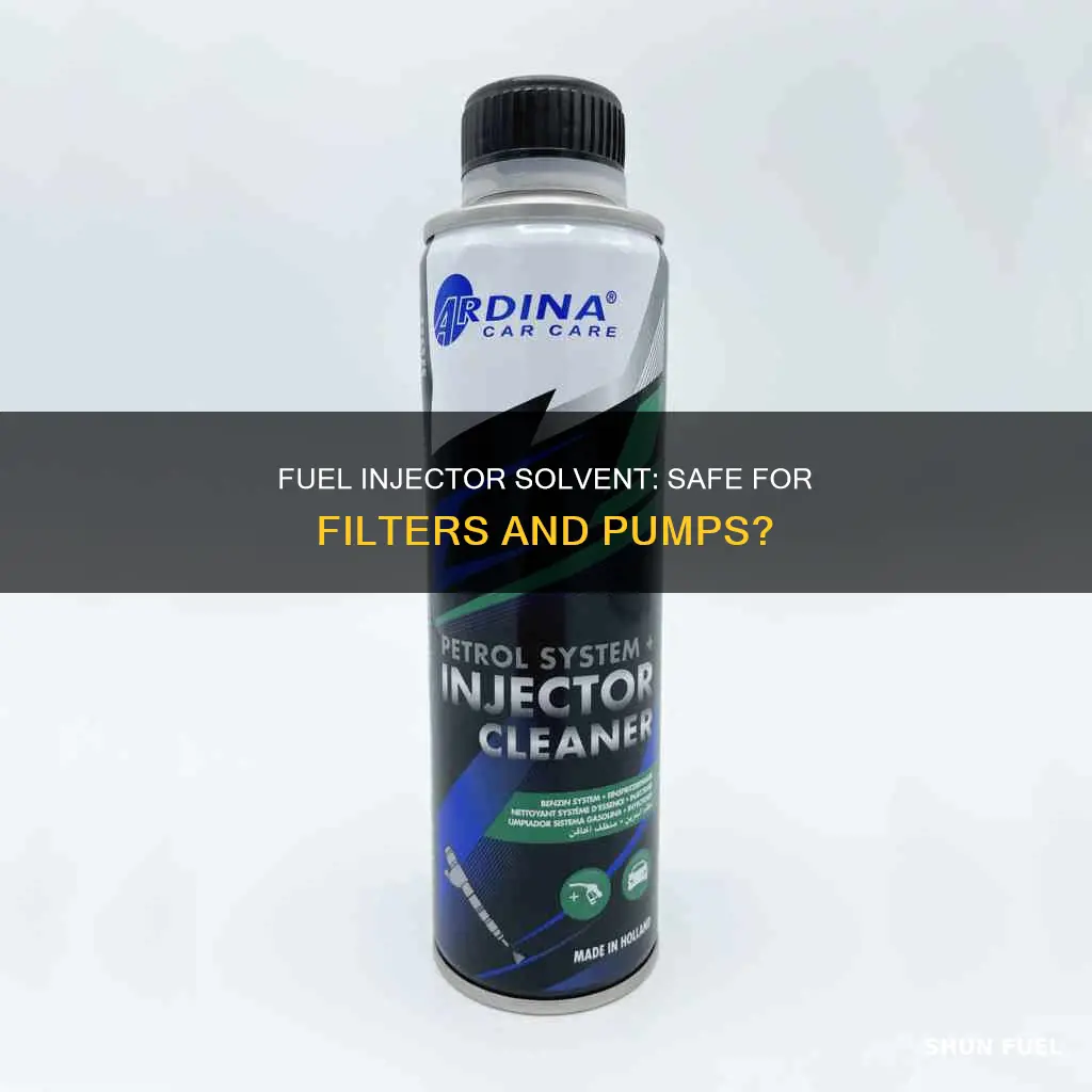 can i run fuel injector solvent threw filter and pump