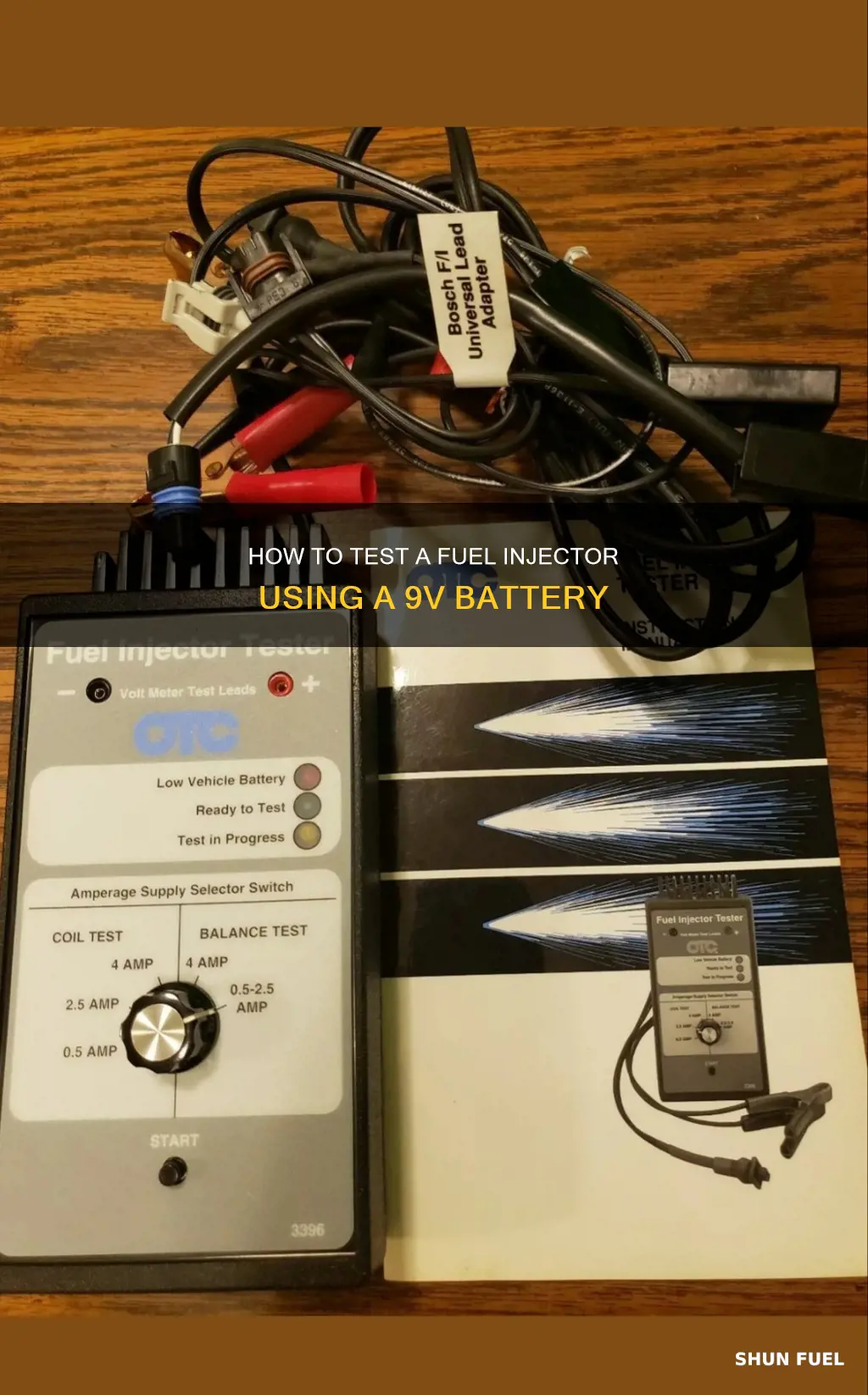 can i test a fuel injector with a 9v battery