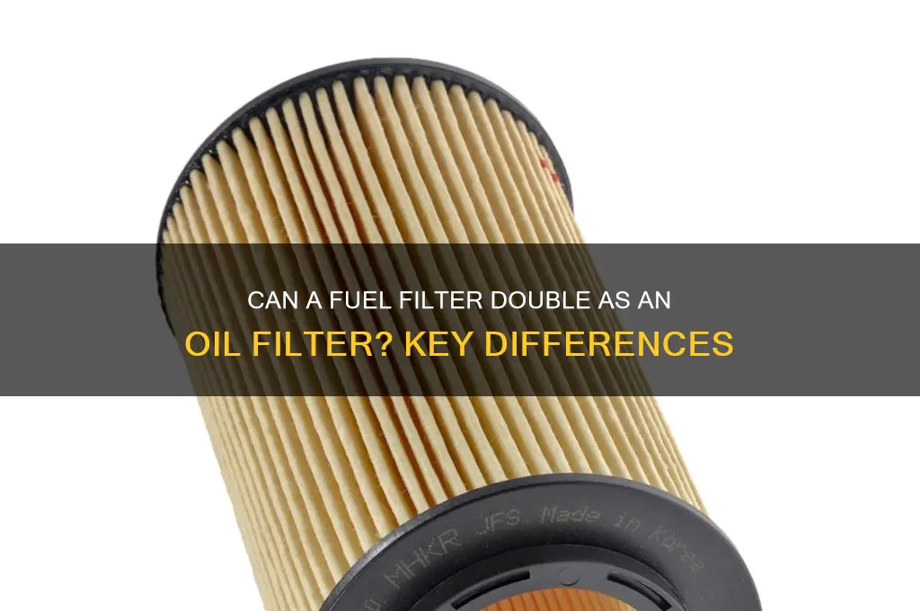 can i use a fuel filter as an oil filter