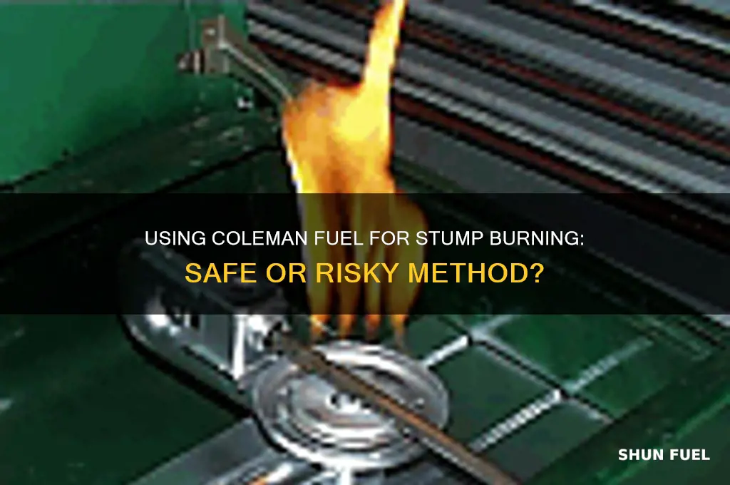 can i use coleman fuel to burn my stump