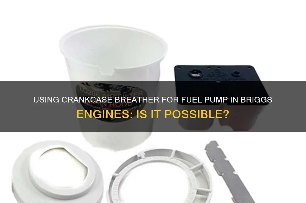 can i use crankcase breather for fuel pump briggs