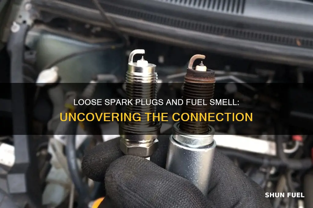 can loose spark plugs cause fuel smell