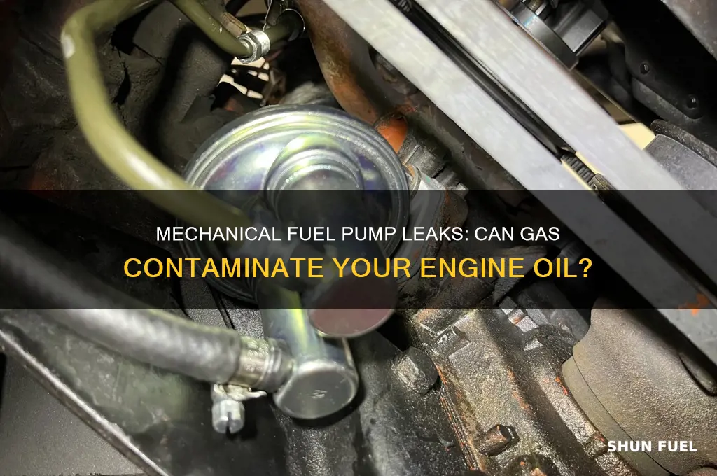 can mechanical fuel pumps leak gas in oil