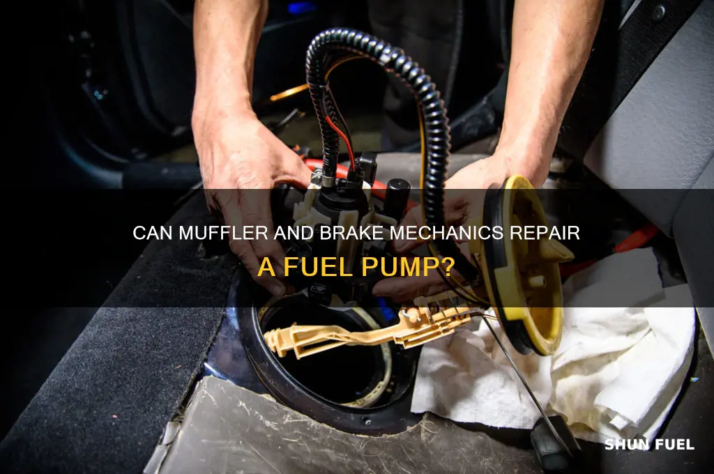 can mufflwr and brake mechanic repair fuel pump