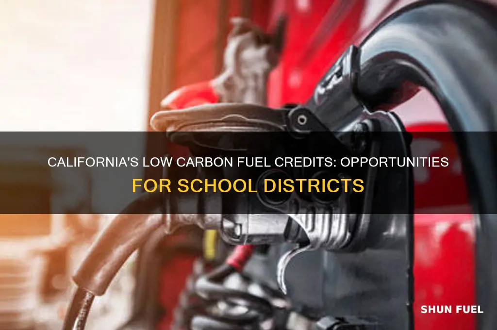 can school district participate in california low carbon fuel credit