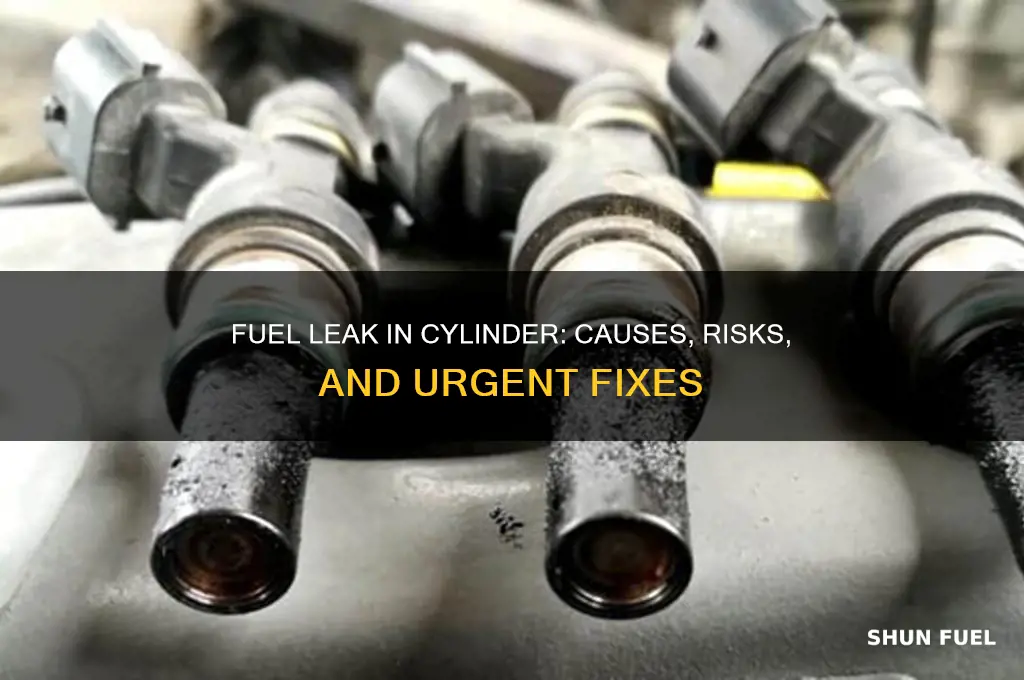 can see fuel leaking in cylinder