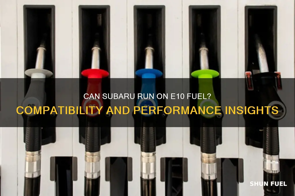 can subaru use e10 fuel