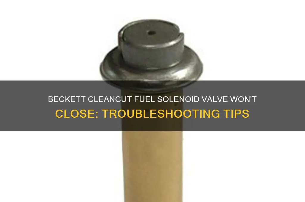 can the beckett cleancut fuel solenoid valve doesnt close