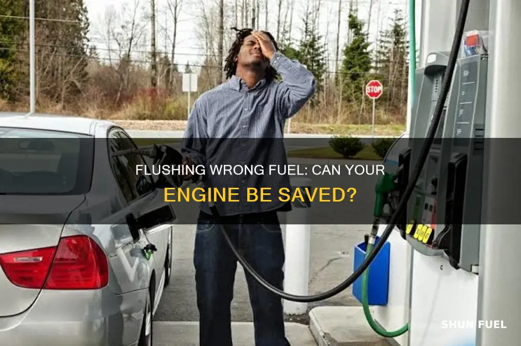 can the wrong fuel be flushed out of an engine