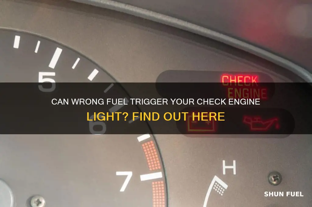 can wrong fuel cause check engine light