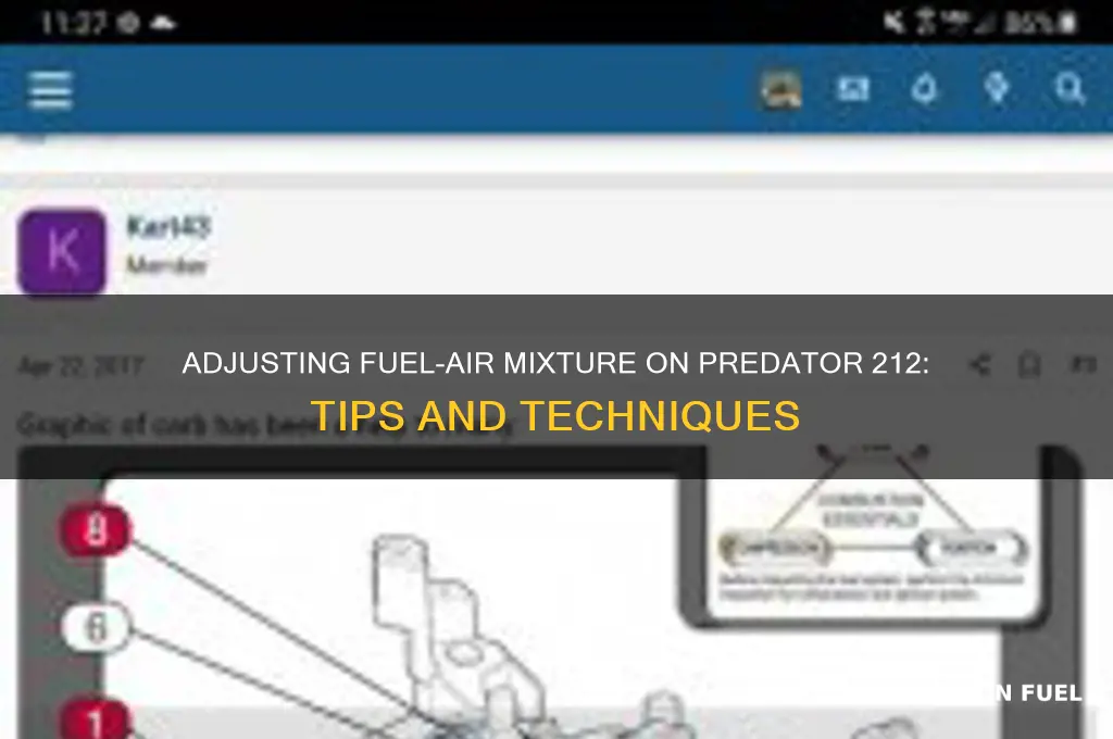 can you adjust fuel air mixture on predator 212