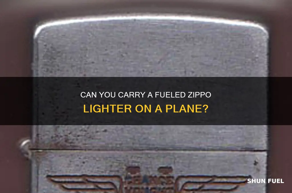 can you carry a fueled zippo lighter plane