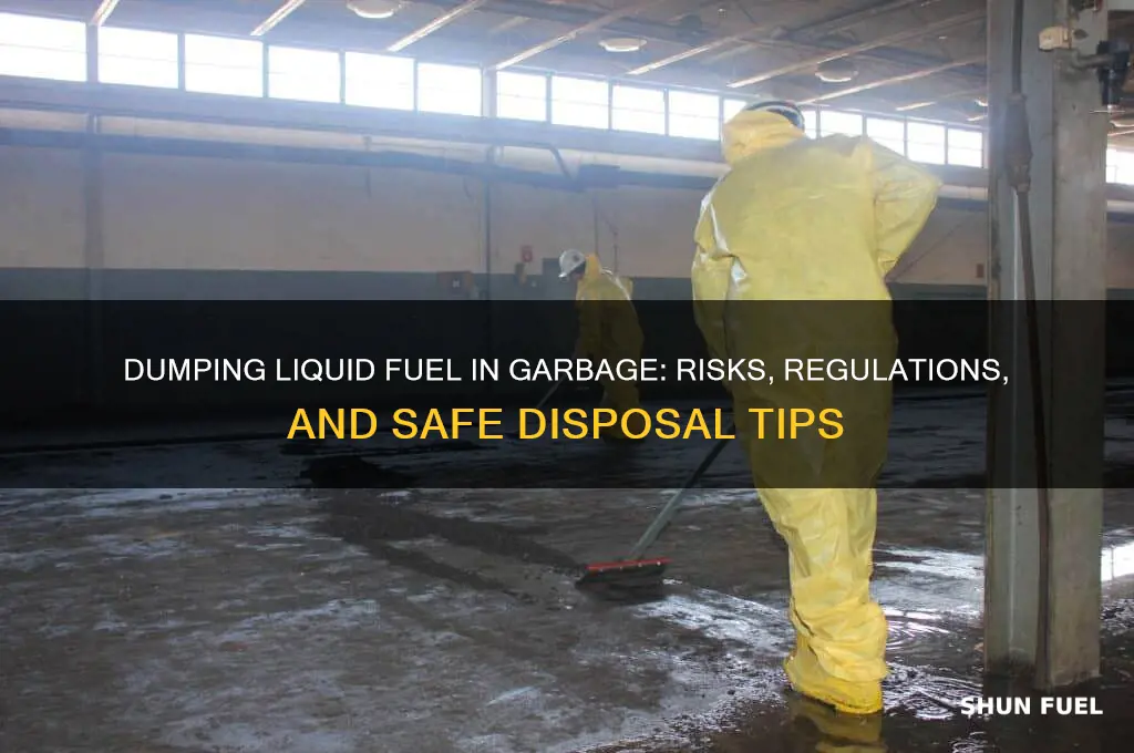 can you dump liquid fuel into the garbage