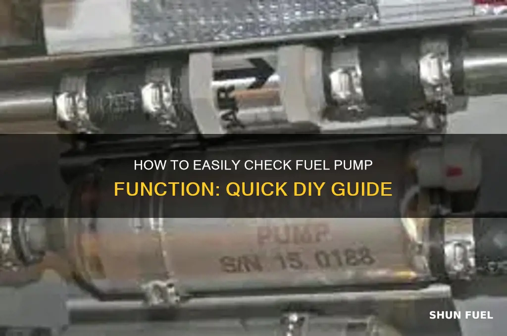can you easily check fuel pump function