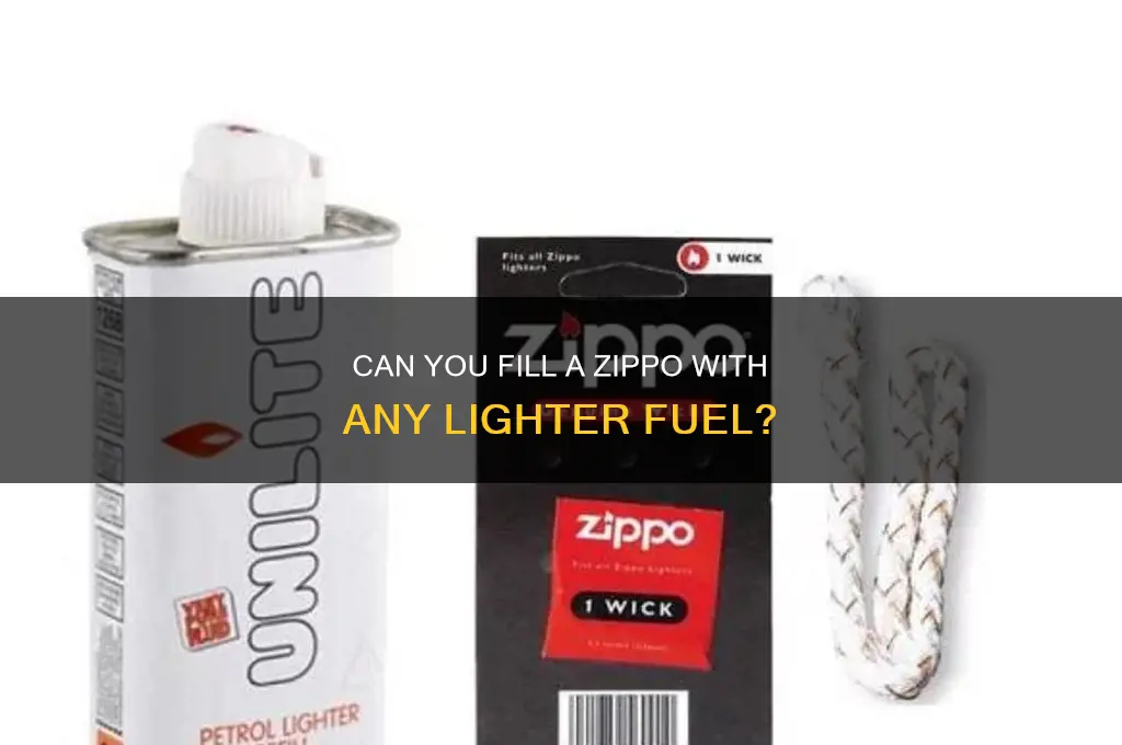 can you fill a zippo with any lighter fuel