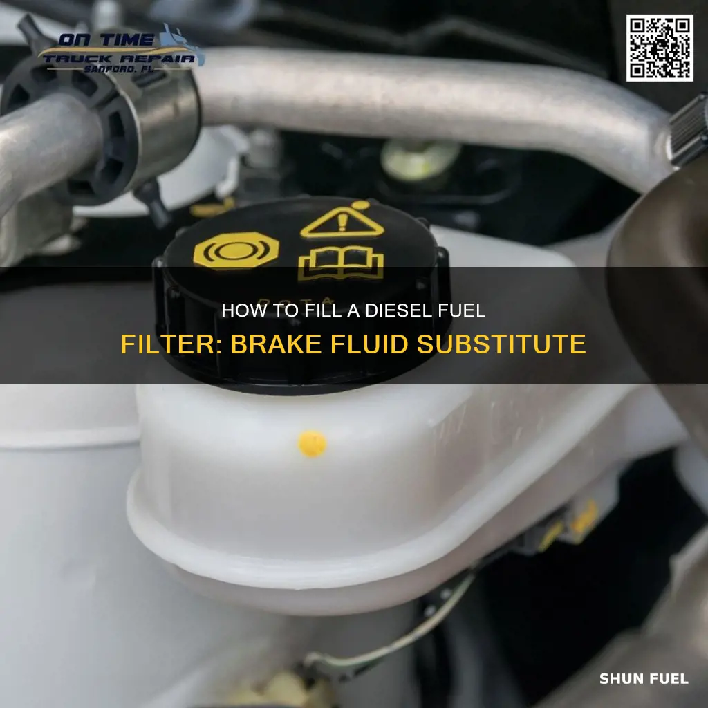 can you fill diesel fuel filter with brake fluid