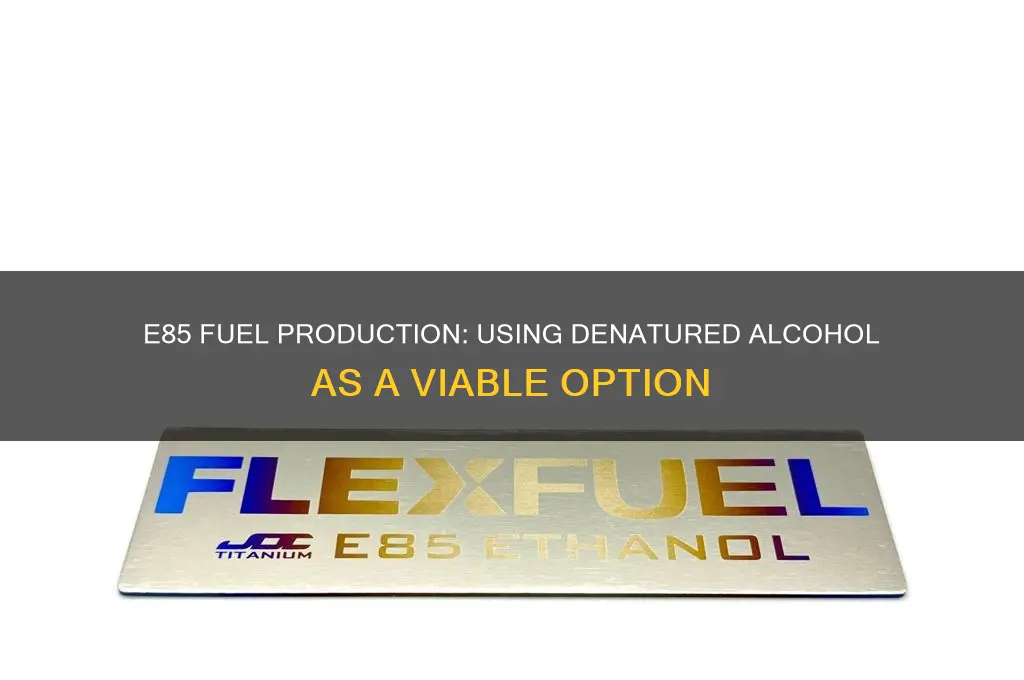 can you make e85 fuel using denatured alcohol