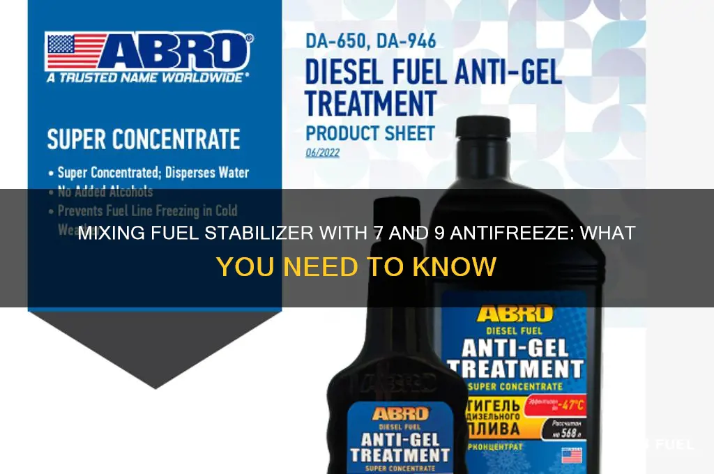 can you mix fuel stabilizer and 7 and 9 antifreeze