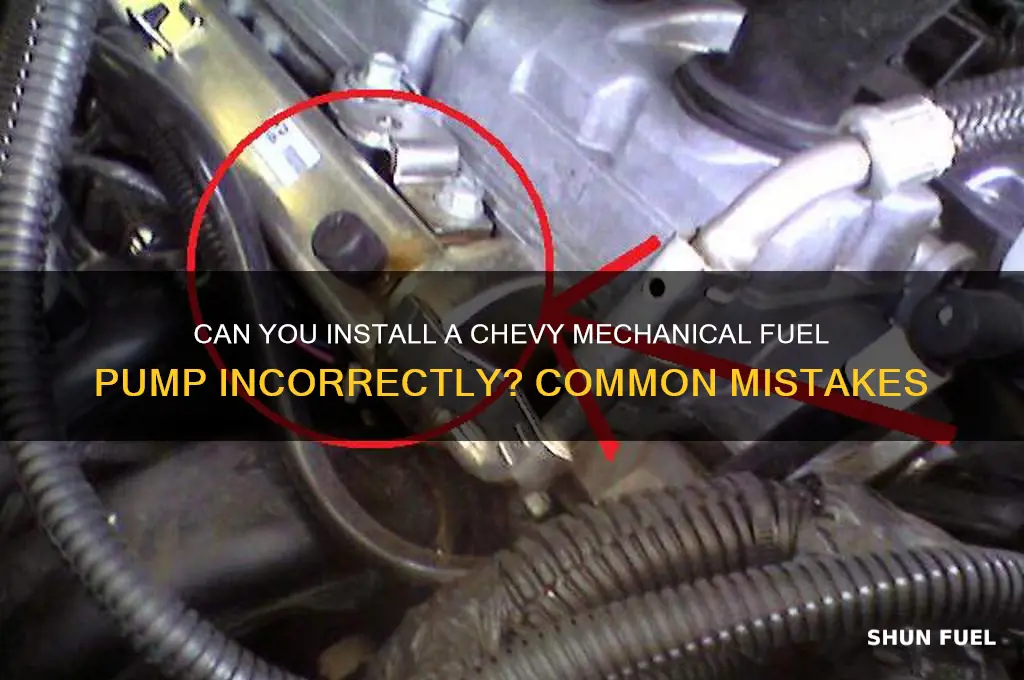 can you put a checy mechanical fuel pump in wrong