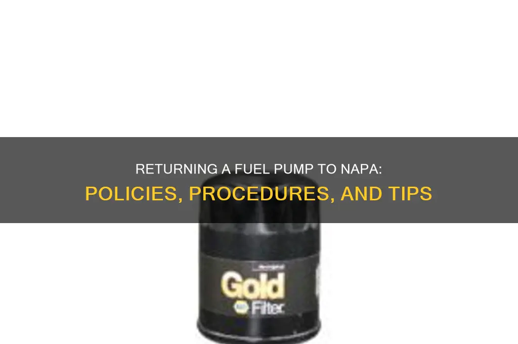 can you return a fuel pump to napa