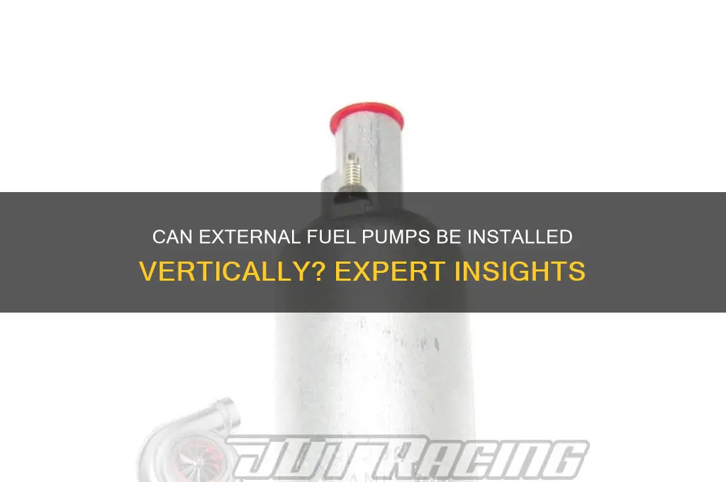 can you stand a external fuel pump upwards