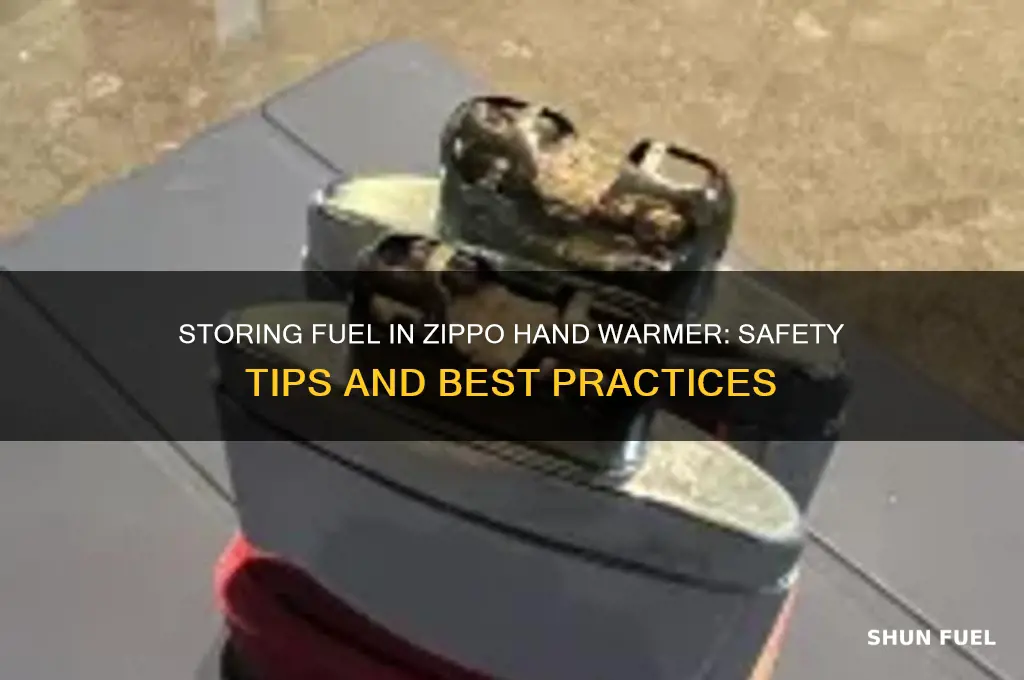 can you store fuel in zippo hand warmer