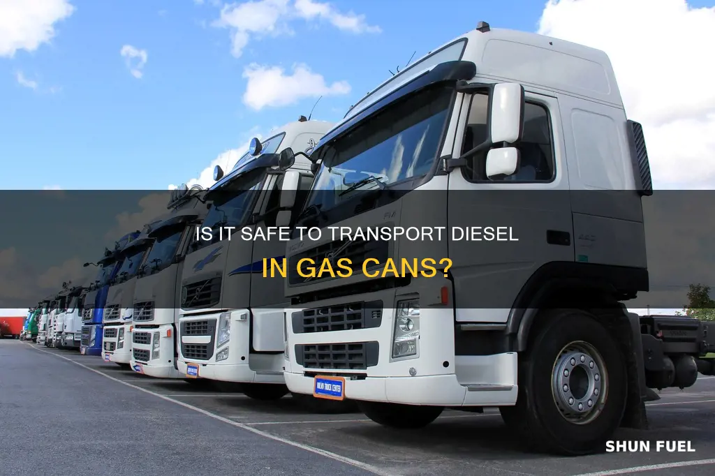can you transport diesel fuel in a new gasoline can