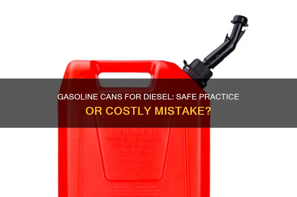 can you use a gasoline can for diesel fuel