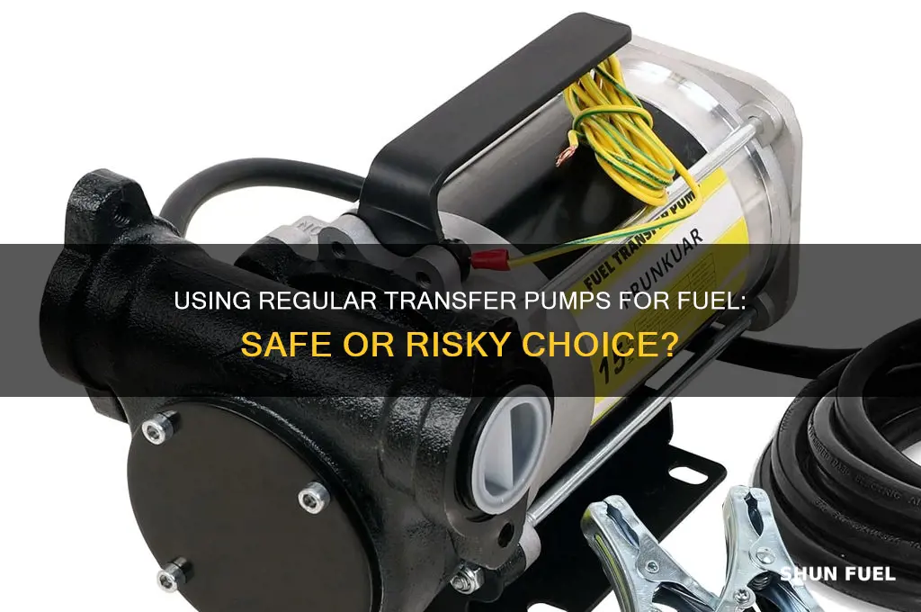 can you use a regular transfer pump for fuel