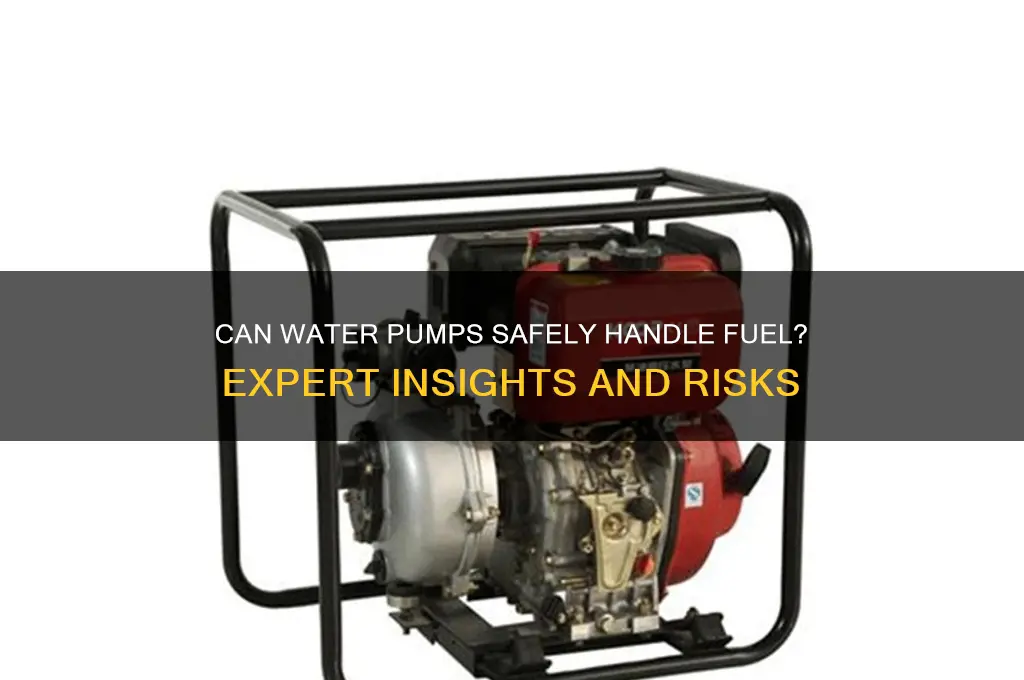 can you use a water pump to pump fuel