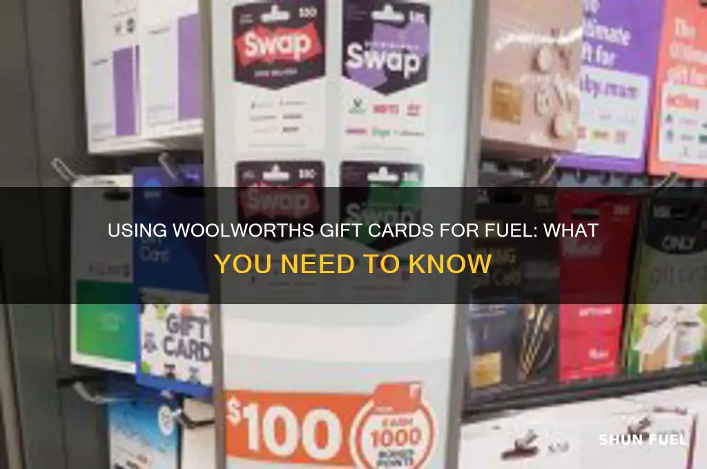 can you use a woolworths gift card for fuel