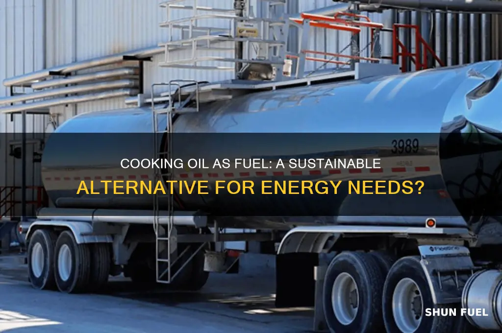 can you use cooking oil as fuel
