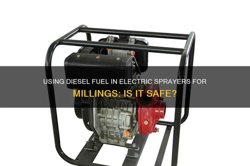 can you use diesel fuel in electric sprayer for millings
