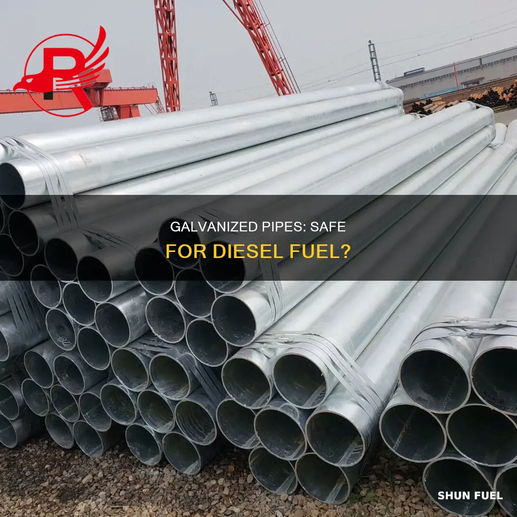 can you use galvanized pipe for diesel fuel