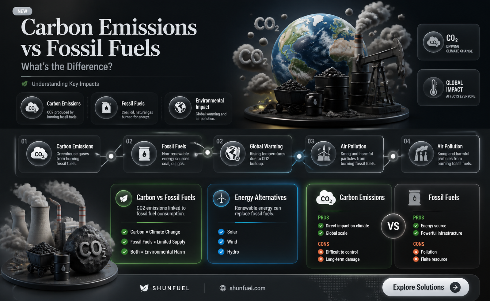 are carbon emissions and fossil fuels the same