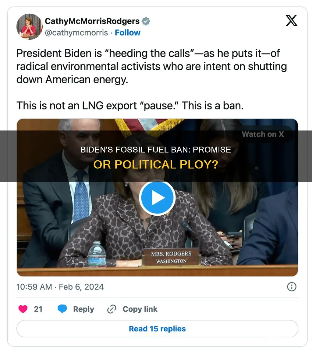 did biden say he would ban fossil fuel