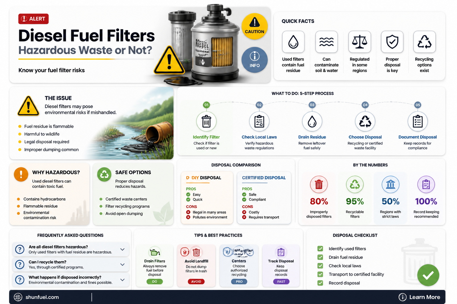 are diesel fuel filters hazardous waste