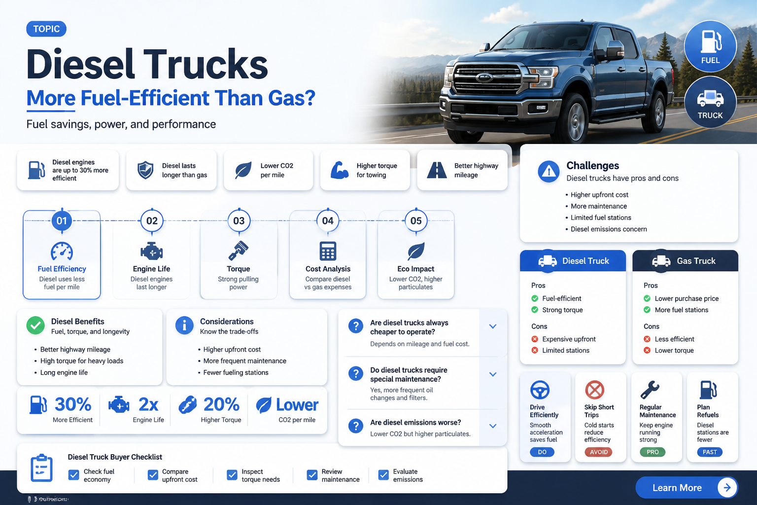 are diesel trucks more fuel efficient than gas