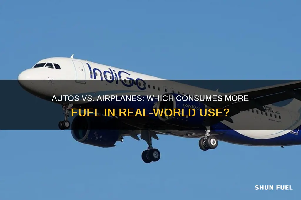 do autos use more fuel than airplanes
